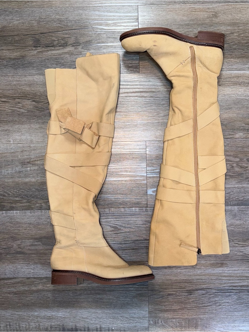 Kelsi Dagger Brooklyn Colby Over-the-Knee Boots Womens Size 7 Tan Suede